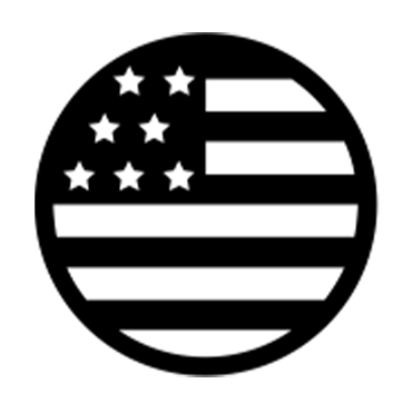 Circular icon of American flag